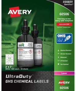 Best deal 🤩 Avery UltraDuty GHS Labels, 2 X 2 Inches, White, Pack Of 600 ✔️