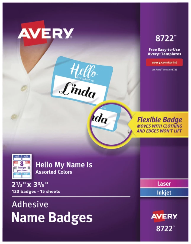 Cheap 🤩 Avery "Hello, My Name Is" Adhesive Name Badges, 2-1/3 X 3-3/8 Inches, White With Assorted Color Borders, Pack Of 120 😉 1 Cheap 🤩 Avery "Hello, My Name Is" Adhesive Name Badges, 2-1/3 X 3-3/8 Inches, White With Assorted Color Borders, Pack Of 120 😉