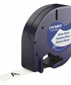 Coupon 🔥 Dymo LetraTag Label Tape, 1/2 Inch X 23 Feet, Plastic, White, Pack Of 6 ✨