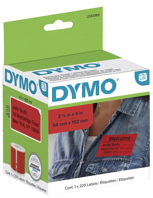 Buy π DYMO LabelWriter Name Badge Labels, 2-1/8 X 4 Inches, Red, 1 Roll Of 220 Labels π 1 Buy π DYMO LabelWriter Name Badge Labels, 2-1/8 X 4 Inches, Red, 1 Roll Of 220 Labels π