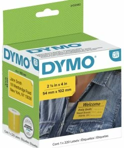 Deals ✔️ DYMO LabelWriter Name Badge Labels, 2-1/8 X 4 Inches, Yellow, 1 Roll Of 220 Labels 👍