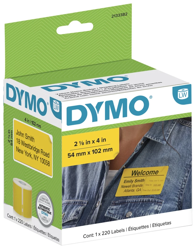 Deals βοΈ DYMO LabelWriter Name Badge Labels, 2-1/8 X 4 Inches, Yellow, 1 Roll Of 220 Labels π 1 Deals βοΈ DYMO LabelWriter Name Badge Labels, 2-1/8 X 4 Inches, Yellow, 1 Roll Of 220 Labels π