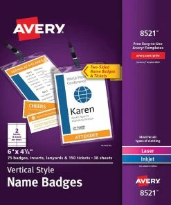 Best reviews of 🔥 Avery Hanging Style Name Badge Kit, Top Loading, 6 X 4-1/4 Inches, White, Pack Of 75 ✔️