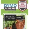 New 🎁 Dymo D1 Recycled Durable Labels, 1/2 Inch X 10 Feet, White On Black ⭐